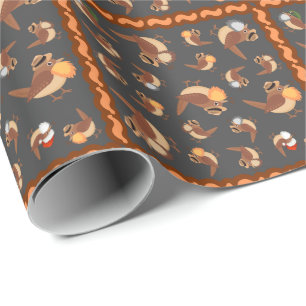 Papel De Regalo Bonanza de aves con barba