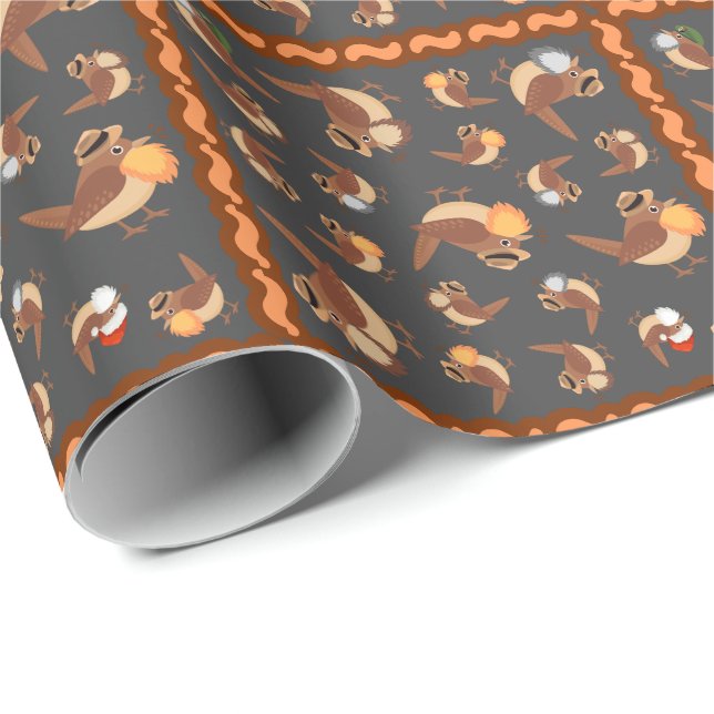 Papel De Regalo Bonanza de aves con barba (Esquina del rollo)