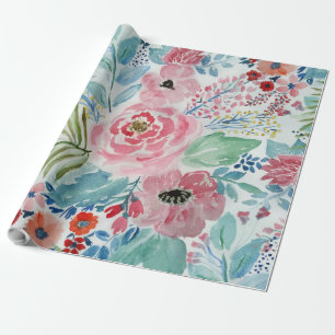Papel De Regalo Bonito acuarela mano pintura de dibujos florales