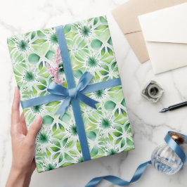 Papel De Regalo Bonito acuarela Naturaleza Botánica Verde Inspirad