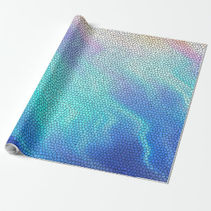 Papel De Regalo Bonito Aqua Blue Purple Pastel Mosaic