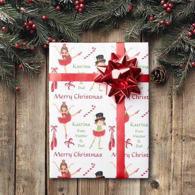 Papel De Regalo Bonito Ballerina Navidades personalizados (Subido por el creador)