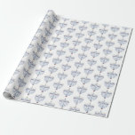 Papel De Regalo Bonito del modelo de Jánuca Menorah<br><div class="desc">Este papel de embalaje bonito tiene un modelo del menorah para Jánuca. Vea las invitaciones a juego del fiesta aquí: https://www.zazzle.com/hanukkah_party_funny_whole_latke_fun_invitation-256781977102628379</div>