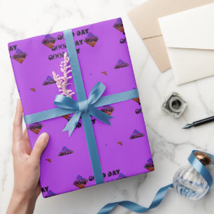 PAPEL DE REGALO BONITO DÍA BUENO PURPLE AZUL NEGRO MANDALA