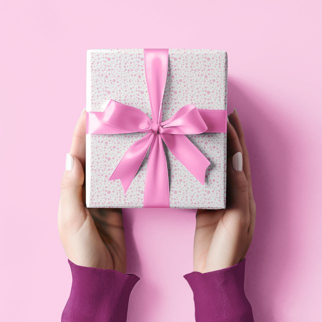 Papel De Regalo Bonito en puntos rosados aleatorios de polka rosa (Subido por el creador)