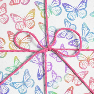 Papel De Regalo Bonito Girly Pastel Patrón de mariposa Irlandesí