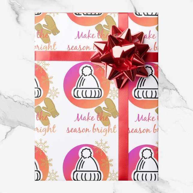 Papel De Regalo Bonito Gorra y Mittens Winst Season Bright (Subido por el creador)