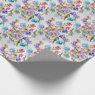 PAPEL DE REGALO BONITO JARDÍN DE FLORES BLANCOS