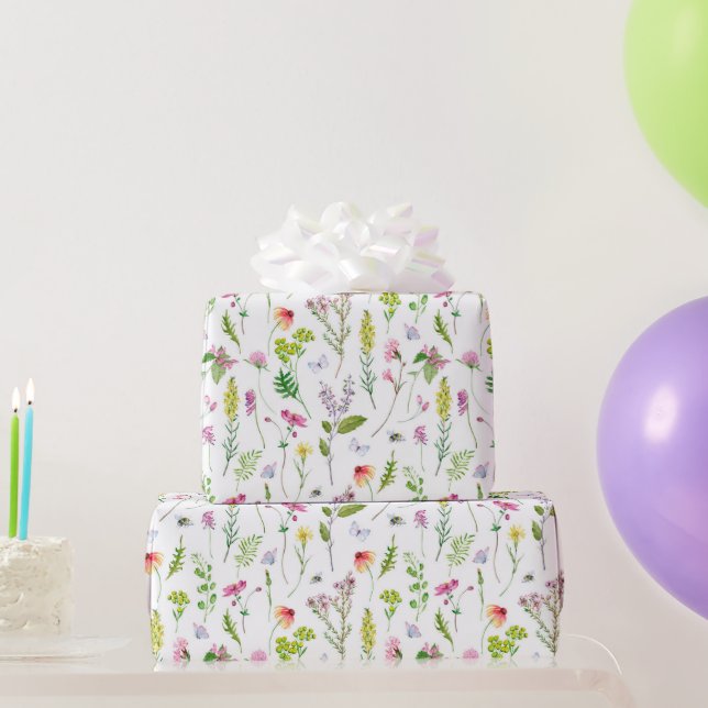 Papel De Regalo Bonito Jardín Flores Arte Botánico Floral (Regalos de fiesta)