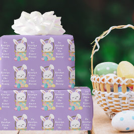 Papel De Regalo Bonito Niños Personalizables Conejitos de Pascua