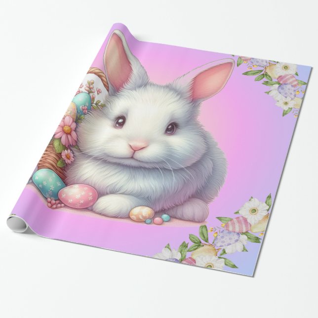 Papel De Regalo Bonito Pastel de conejo de Pascua (Desenrollado)