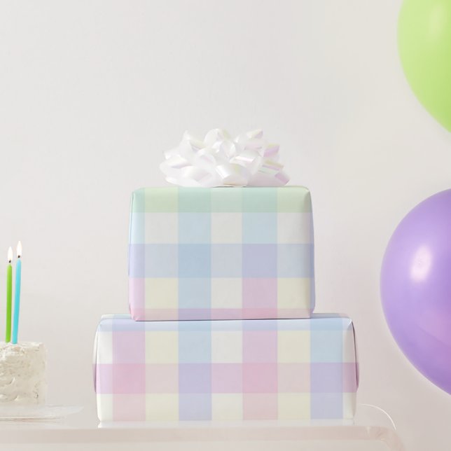 Papel De Regalo Bonito Pastel Rosa Verde Amarillo Azul Púrpura (Regalos de fiesta)