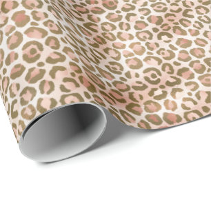 Papel De Regalo Bonito Peach Brown Leopard Print