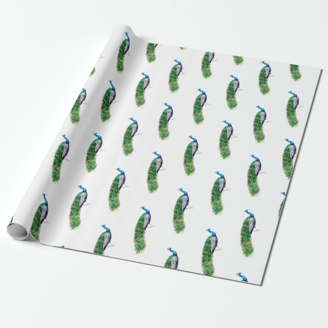 Papel De Regalo Bonito Peacock (Desenrollado)