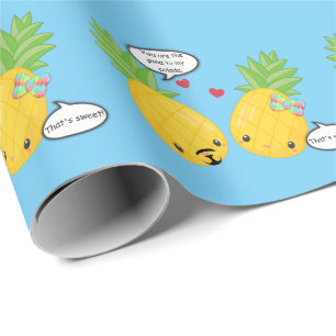 Papel De Regalo Bonito piña tropical Pina colada romántica