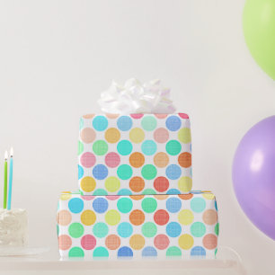 Papel De Regalo Bonito Preppy Colores de verano Patrón de puntos d
