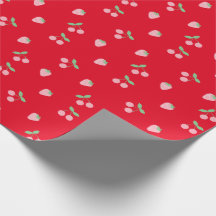 Bonito Rosa Cerezo Fresa Fruta Patrón Rojo