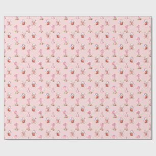 Papel De Regalo Bonito Rosa Gingham, Bunnies y Osos!