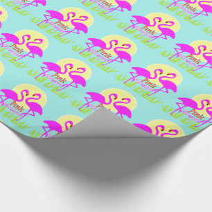 Papel De Regalo Bonito Summery Flamingo Rosa Sunrise