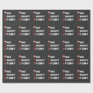 Papel De Regalo Bonito Travieso F-Caw-F Divertido Santa Travieso