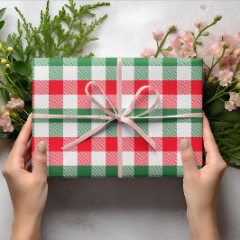 Papel De Regalo Bonitos Navidades Blanco Verde y Rojo Tapado de bú
