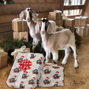 Papel De Regalo Bonitos Navidades Goat Nubian Niño Wreath Pequeño