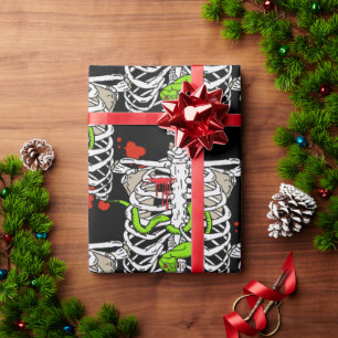 Papel De Regalo Bono esqueleto Lazo de sangre salpicaduras Hallowe