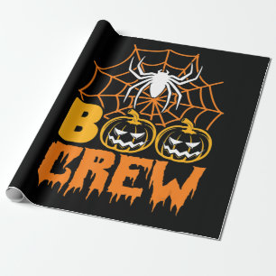Papel De Regalo Boo Calabaza Halloween Araña Enfermera de Hallowee