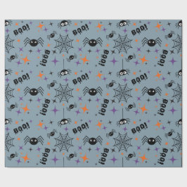 Papel De Regalo ¡Boo! Cobweb y Spider Seamless Creepeen Halloween