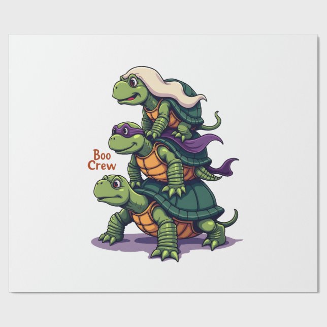 Papel De Regalo Boo Crew Turtle (Superficie plana)