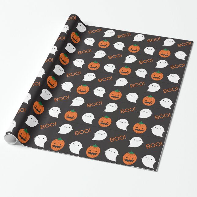 Papel De Regalo ¡Boo! Es Halloween (Desenrollado)