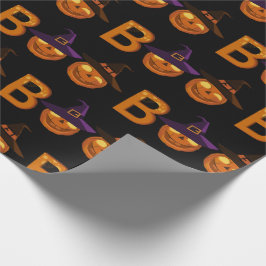 Papel De Regalo Boo Halloween Calabaza Ilustracion