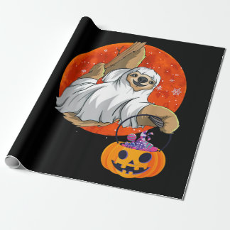 Papel De Regalo Boo Halloween Con Gorra Espumoso Y Araña