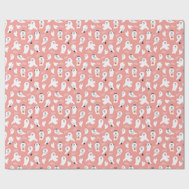 Papel De Regalo Boo Halloween Fantasma Lindo (Superficie plana)