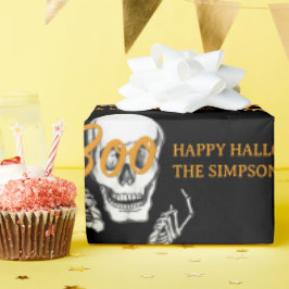 Papel De Regalo Boo Happy Halloween Funny Skull fiesta
