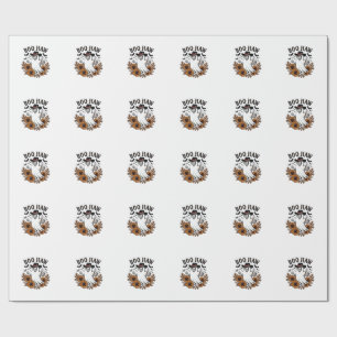 Papel De Regalo Boo Haw Vaquero Fantasma Girasoles Murciélagos Hal