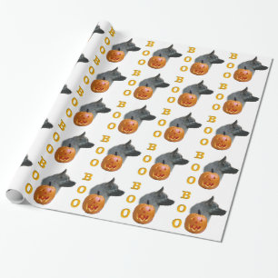 Papel De Regalo Boo noruego Elkhound Halloween
