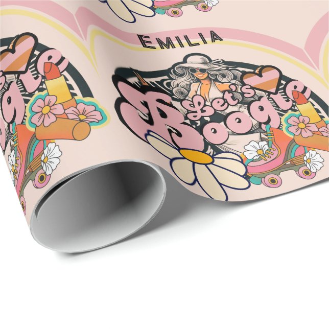 Papel De Regalo Boogie Disco Dancing Bridal Bachelorette (Esquina del rollo)