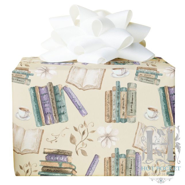 Papel De Regalo Book Lover Wrapping Paper in Cream (Subido por el creador)