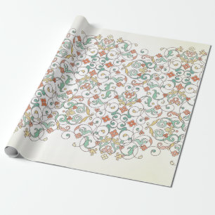 Papel De Regalo borde inmaculado de estilo oriental. O