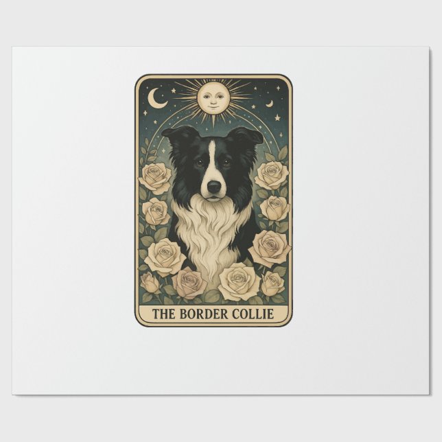 Papel De Regalo Border Collie (Superficie plana)