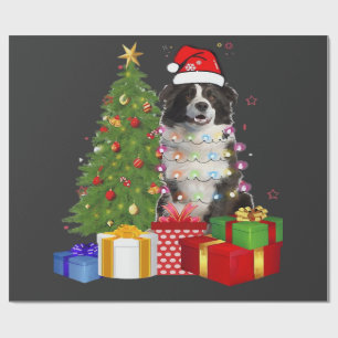 Papel De Regalo Border Collie Divertido Árbol de Navidad Feliz Nav