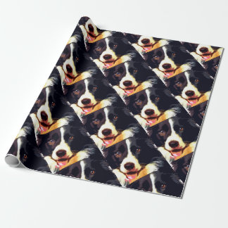 Papel De Regalo border collie púrpura moderno