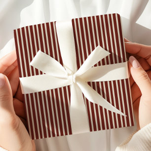 Papel De Regalo Borgoña a rayas