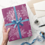 Papel De Regalo Borgoña Floral Lace Bridal Shower<br><div class="desc">Borgoña Floral Lace Bridal Shower</div>