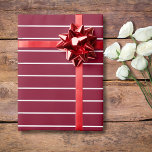 Papel De Regalo Borgoña y blanco delgado con rayas horizontales<br><div class="desc">Papel de envolver a rayas horizontales delgadas y borgoñas</div>