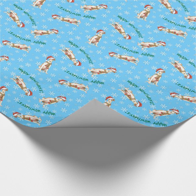 Papel De Regalo Borzoi feliz de Howliday (Esquina)