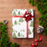 Papel De Regalo Bosque acuático moderno de pinos<br><div class="desc">Celebre con estilo con este periódico de moda. En la colección se encuentran los pinos acuáticos pintados a mano y las invitaciones correspondientes,  además de otros elementos fiestas a juego.</div>