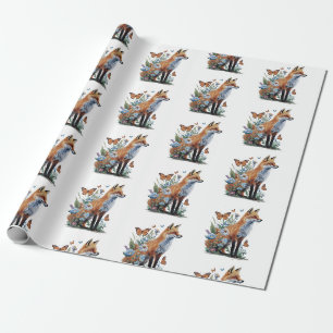 Papel De Regalo Bosque Amantes de los Animales Zorro
