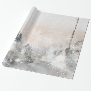 Papel De Regalo Bosque Árbol Bosque Nieve